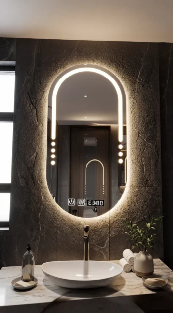 Nova Clock LED Mirror digital clock and dotted LED accents 1