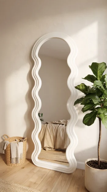 Arctic White Wave Mirror white arched wave crown 1