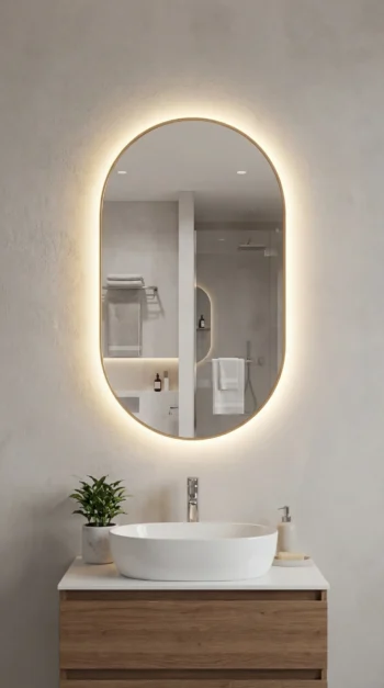 Aura Gold Frame LED Mirror