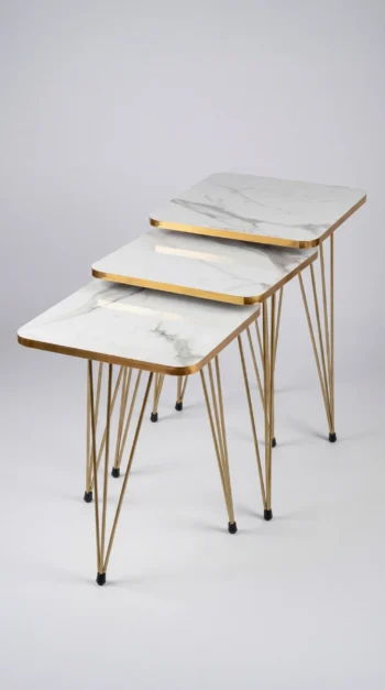 Carrara Luxe Nesting Tables in a first-home lounge