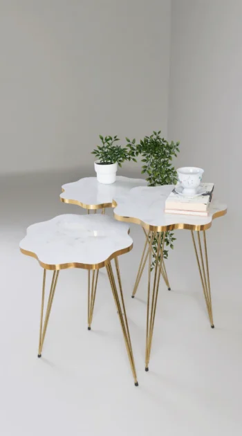 Petal Luxe Gloss Tables high-gloss scalloped top close-up 5